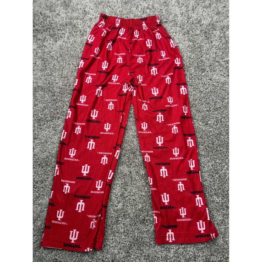 Genuine Stuff Indiana Hoosiers Pajama Pants Youth Size 10/12 M Red IU Fleece